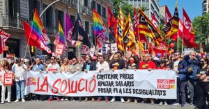 Manifestants celebren l'1 de maig a Barcelona (CCOO Catalunya)