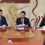 Pere Aragonès, en una reunión del gobierno catalán