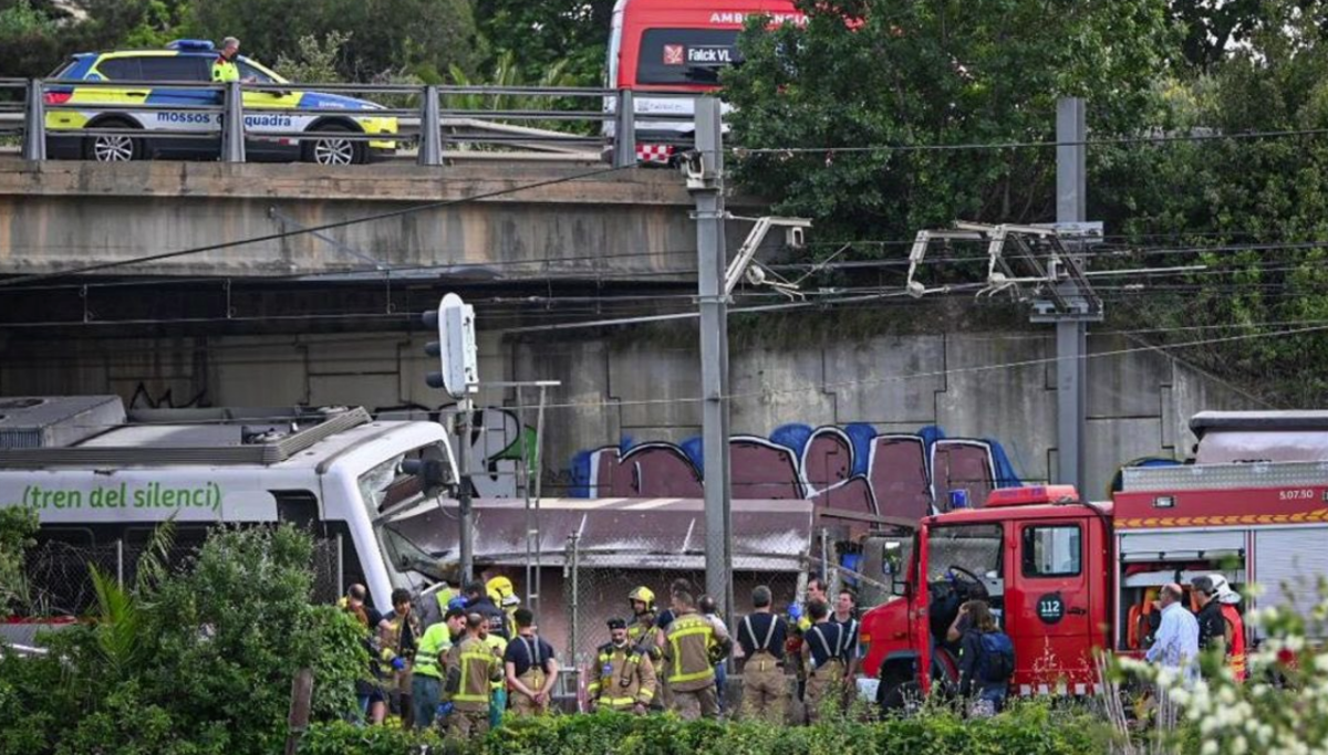 Imatge de l'accident ferroviari de Sant Boi