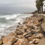 Playa larga de Roda de Berà tras los temporales (archivo del Ayuntamiento)