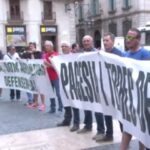 Protesta de productores de fruta en Barcelona