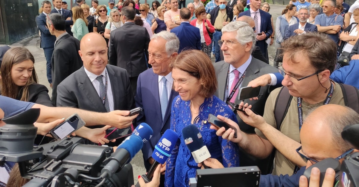 La ministra de Asuntos Exteriores del Gobierno de Andorra, Maria Ubach, y el presidente de Portugal, Marcelo Rebelo de Sousa