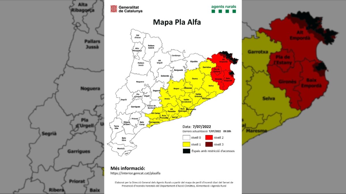 Mapa del Plan Alfa correspondiente al 7 de julio