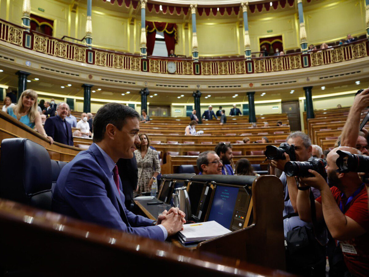 Pedro Sánchez, durant la segona sessió del debat sobre l'estat de la nació