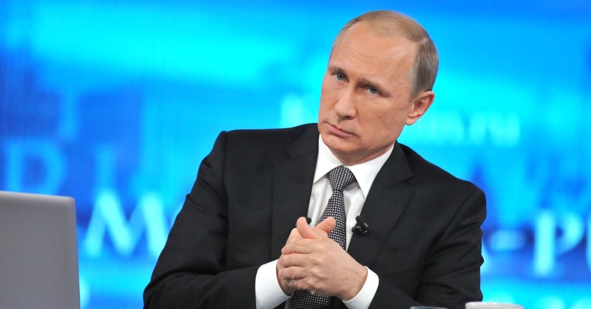El president de Rússia, Vladímir Putin, a la televisió russa (Kremlin)