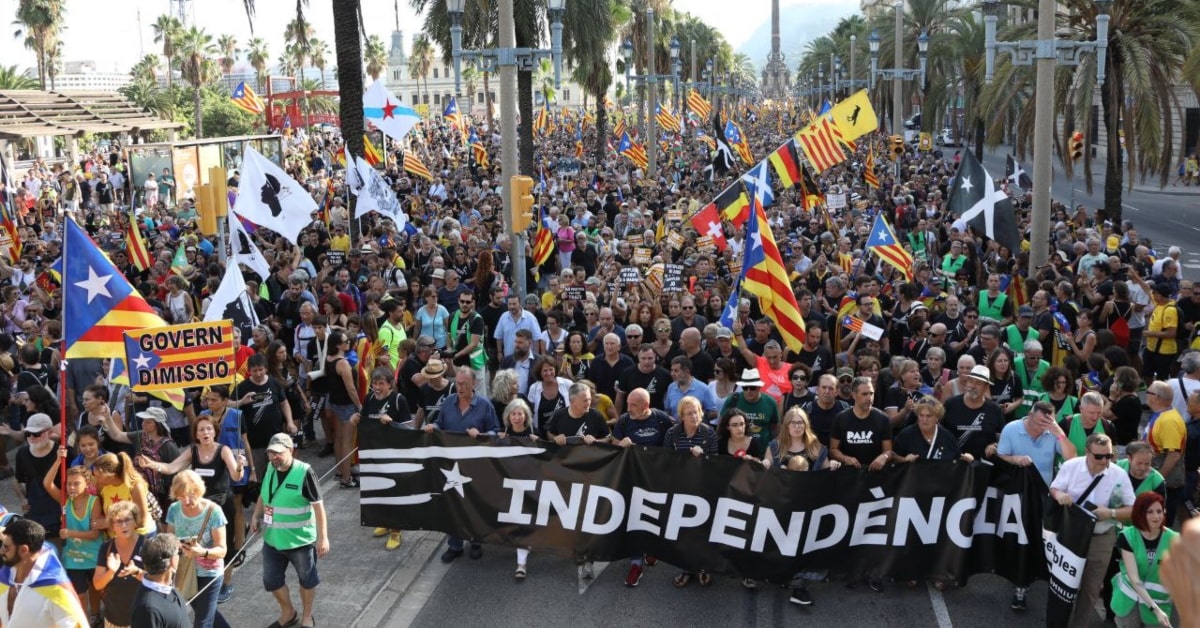 Manifestació de l'ANC a Barcelona per la Diada (Assemblea Nacional de Catalunya)