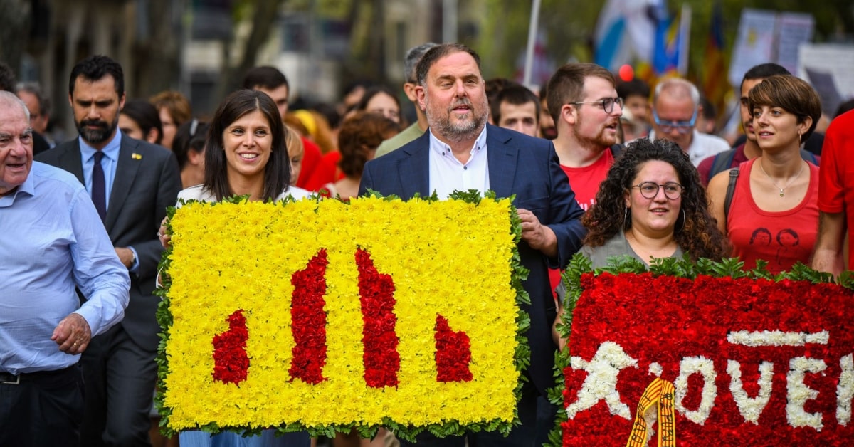 Marta Vilalta, portaveu d'ERC al Parlament, i Oriol Junqueras, exvicepresident de la Generalitat de Catalunya