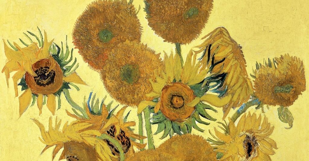 Part del quadre 'Els gira-sols' de Vincent van Gogh