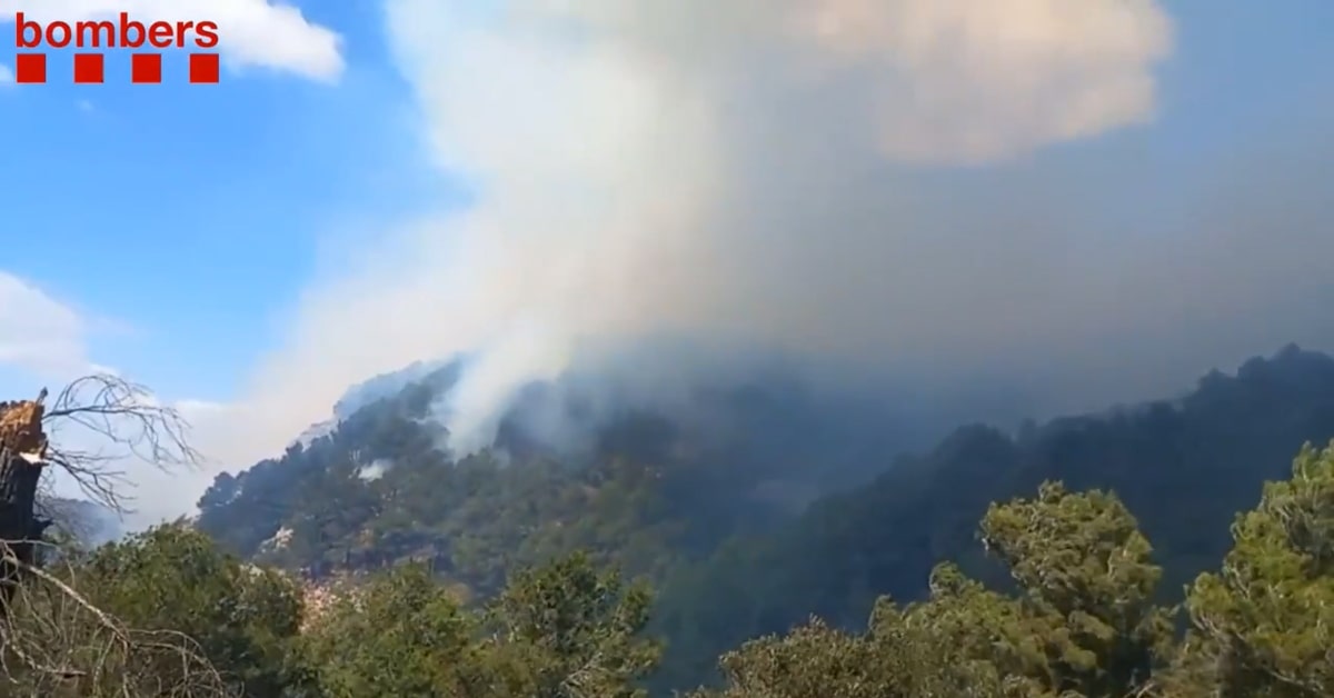 Incendi a Gandesa la serra de Pàndols, a Gandesa (Bombers de la Generalitat de Catalunya)