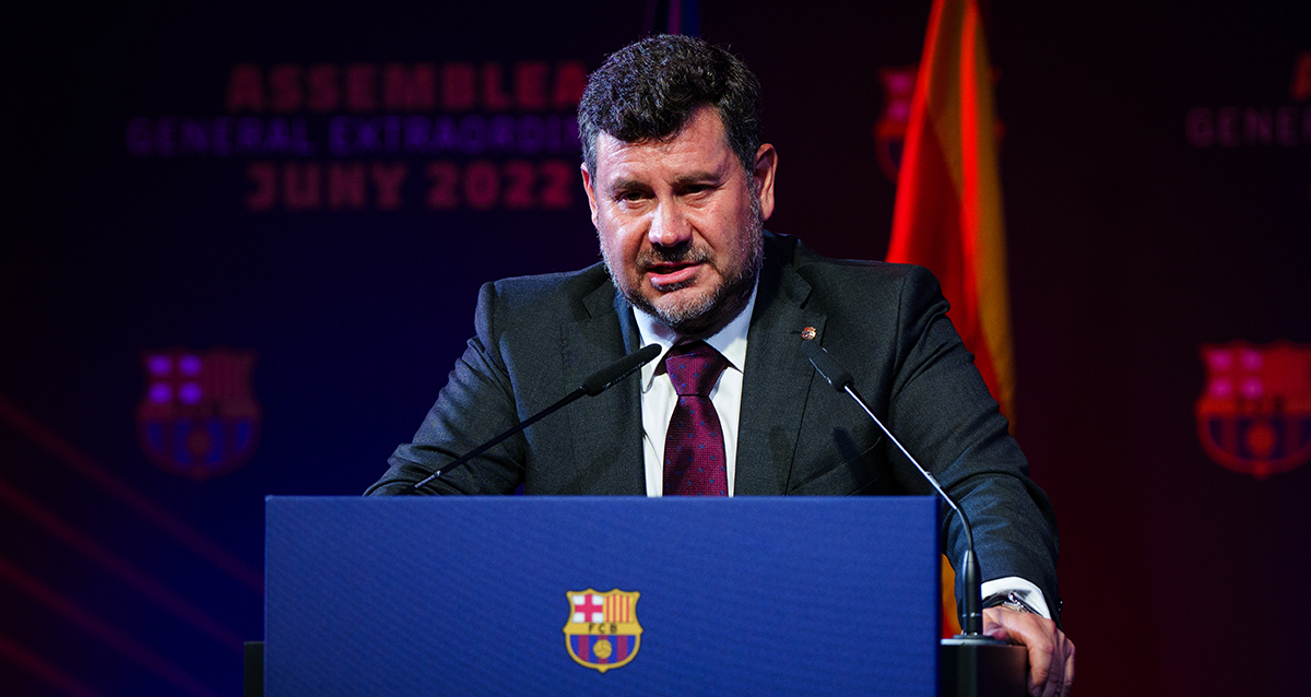 Eduard Romeu, vicepresidente económico del Barça en su intervención sobre la venta de los derechos televisivos