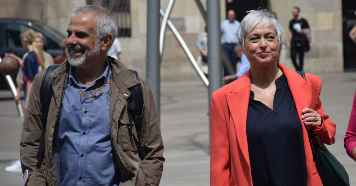 El líder de Cs a Catalunya, Carlos Carrizosa, i la candidata del partit a Barcelona, Anna Grau (Miquel Vera, ACN)