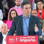 El secretari general del PSOE, Pedro Sánchez, a un acte electoral a Valladolid