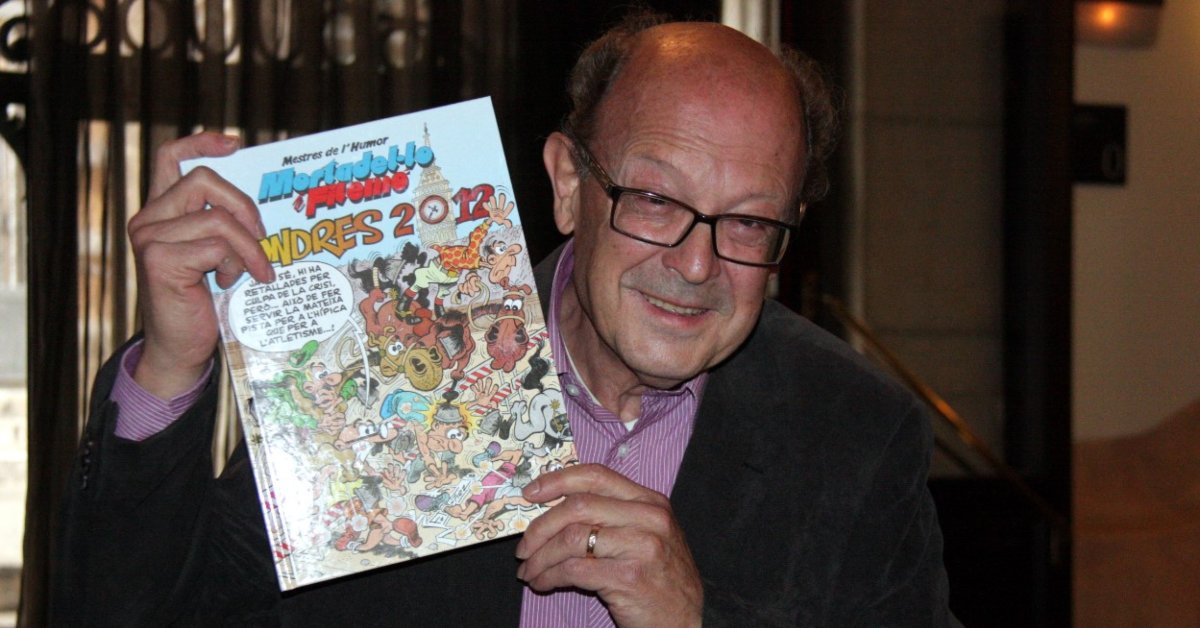 El dibuixant Francisco Ibáñez a la presentació de la versió en català de 'Mestres de l'Humor. Londres 2012' (ACN)