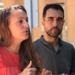 La candidata por Girona de la CUP y diputada en el Congreso, Mireia Vehí, y el regidor de Alternativa por Ripoll-CUP Dani Vilaseca (Laura Fíguls, ACN)