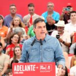 El líder del PSOE, Pedro Sánchez, al míting de tancament de campanya, a Getafe (Roger Pi de Cabanyes, ACN)