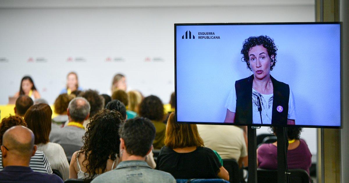 La secretaria general de ERC, Marta Rovira, interviene desde Suiza al Consejo Nacional del partido