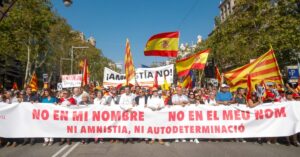 Manifestación de Sociedad Civil Catalana contra la amnistía y la autodeterminación en Barcelona (SCC)