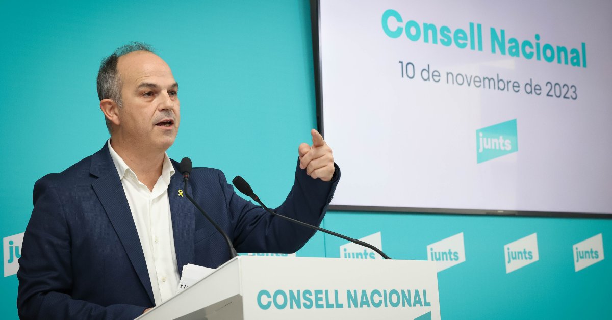 El secretari general de Junts per Catalunya, Jordi Turull, en un moment d'un Consell Nacional extraordinari de la formació