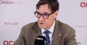 El primer secretario del PSC, Salvador Illa, en una entrevista a la Agencia Catalana de Noticias (Francesc Voltas, ACN)