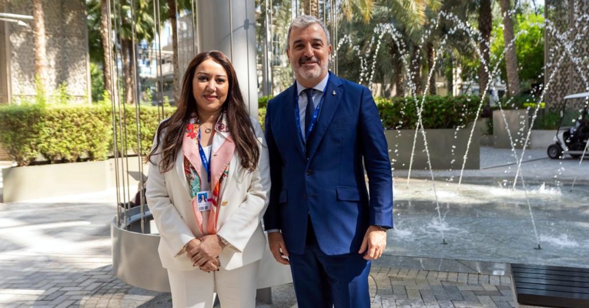 La alcaldesa de Casablanca, Nabila Rmili, y el alcalde de Barcelona, Jaume Collboni (Ayuntamiento de Barcelona)