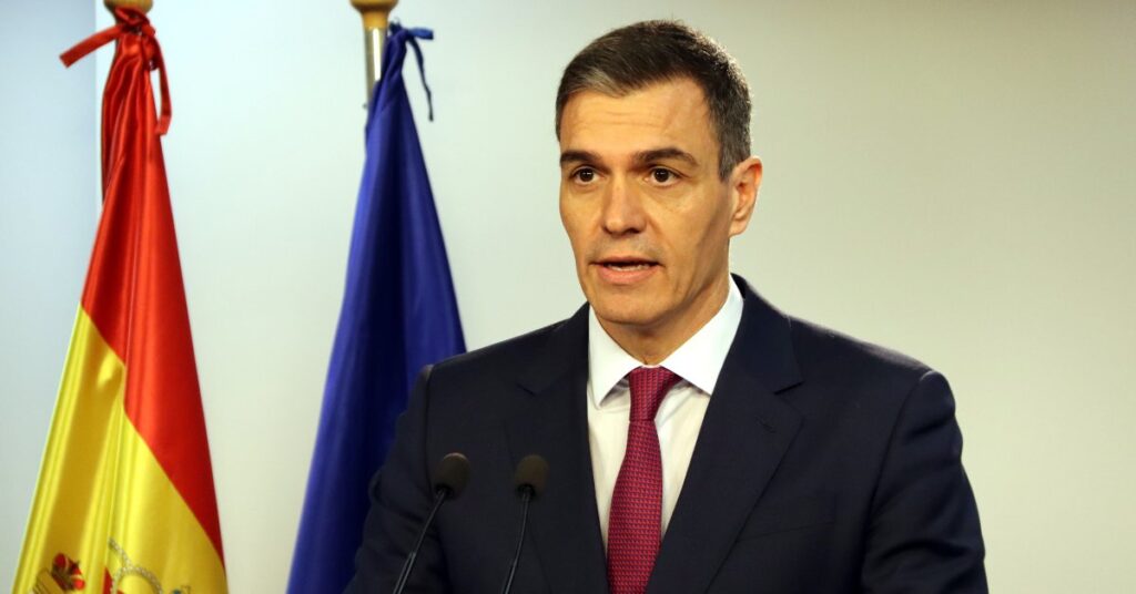 El president del Govern d'Espanya, Pedro Sánchez, durant una roda de premsa després de la cimera europea (Natàlia Segura, ACN)