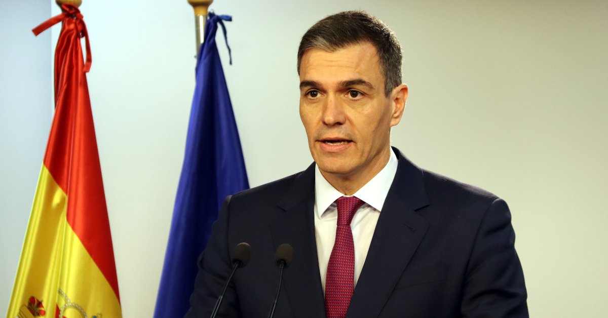 El presidente del Gobierno de España, Pedro Sánchez, durante una rueda de prensa tras la cumbre europea (Natàlia Segura, ACN)
