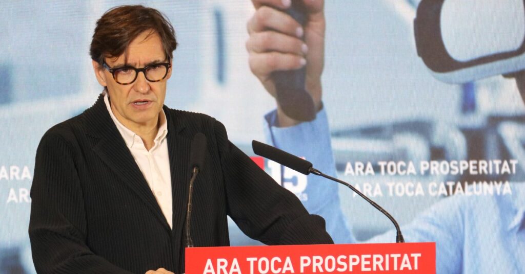 El primer secretario del PSC, Salvador Illa, en la sesión previa al congreso del partido en Sabadell (Albert Segura, ACN)