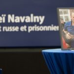 Fotografía de Navalni en el Parlamento Europeo durante la entrega de un premio en el año 2021 (Parlamento Europeo)
