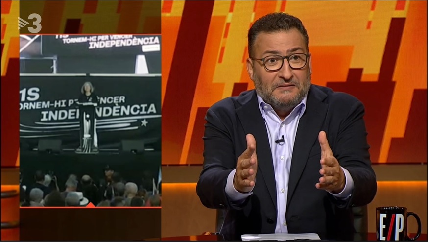 Toni Soler parlant de la Diada, a ‘Està passant’, malgrat que el director de TV3 diu que la política es limitarà als informatius