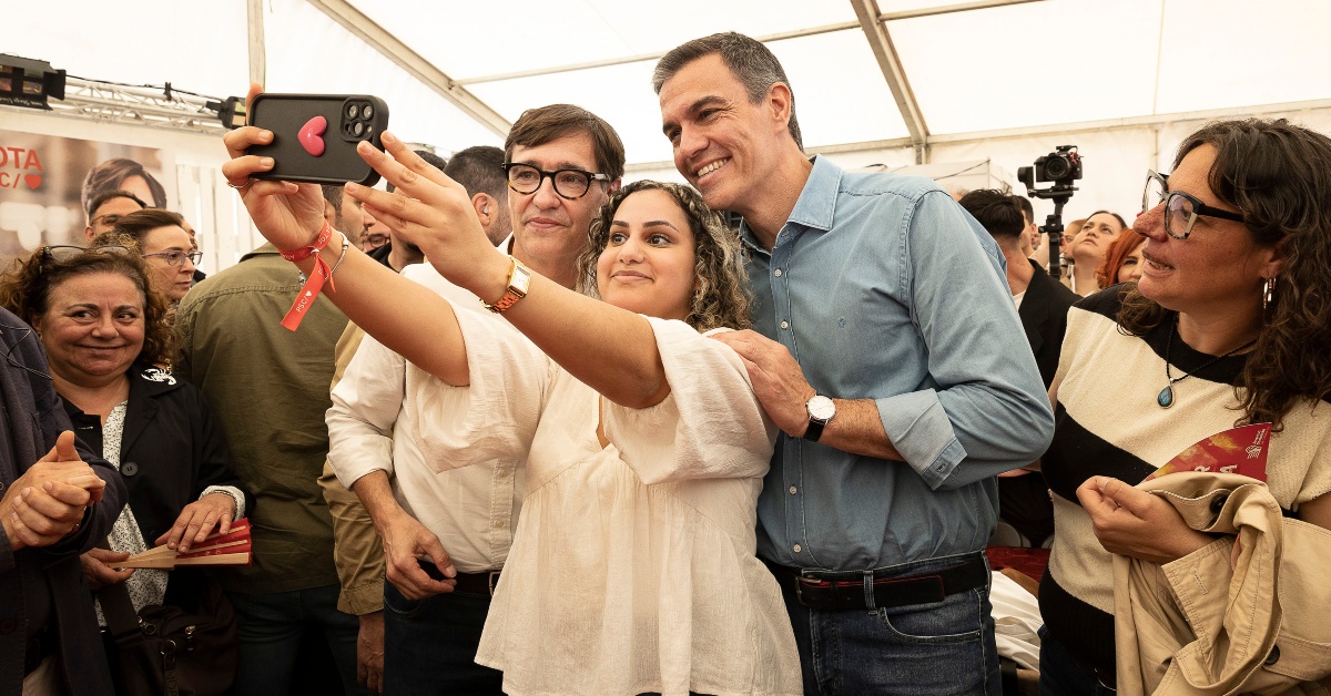 El president del Govern d'Espanya i líder del PSOE, Pedro Sánchez, a la caseta del PSC de la Fira d'Abril de Barcelona (PSC)