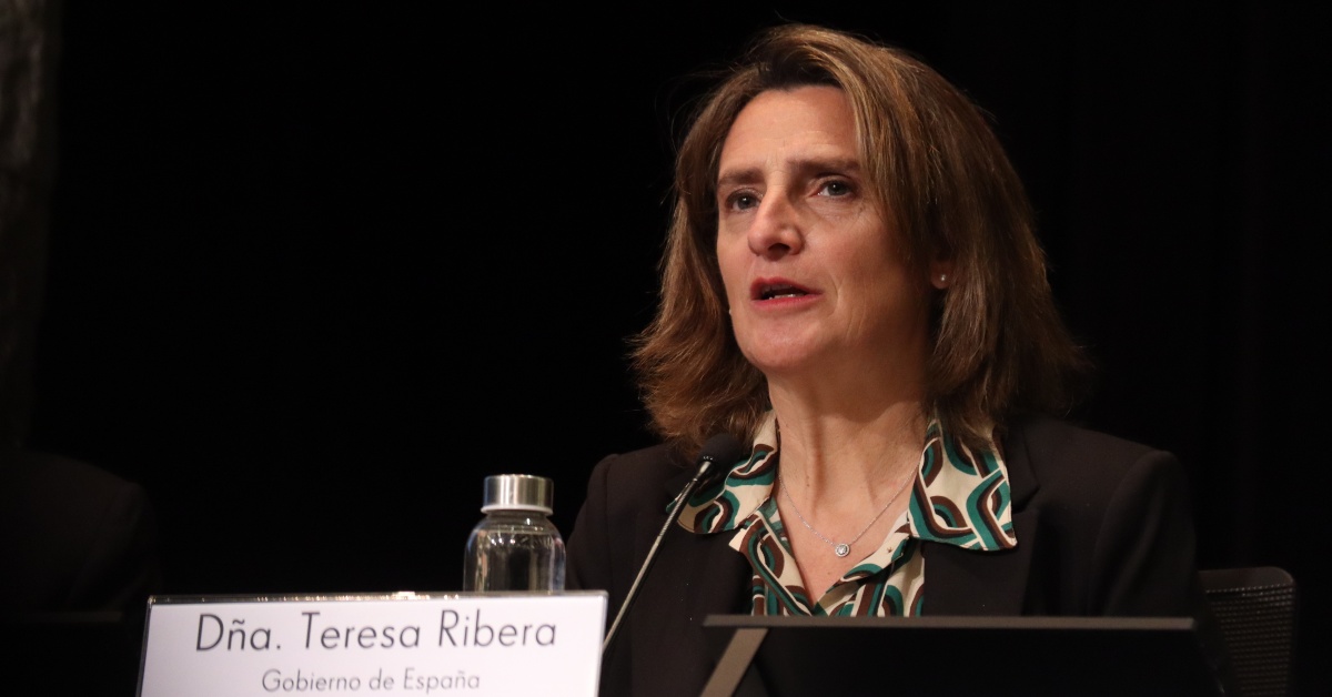 La vicepresidenta tercera y ministra para la Transición Ecológica y el Reto Demográfico, Teresa Ribera, en el XII simposio empresarial internacional de la Fundación para la Sostenibilidad Energética