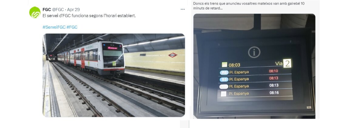missatge-de-fgc-a-x-i-queixa-dun-usuari-pels-retards-dels-trens-que-es-reflecteixen-als-panells-informatius