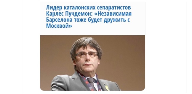 Puigdemont al Komsomolskaia Pravda