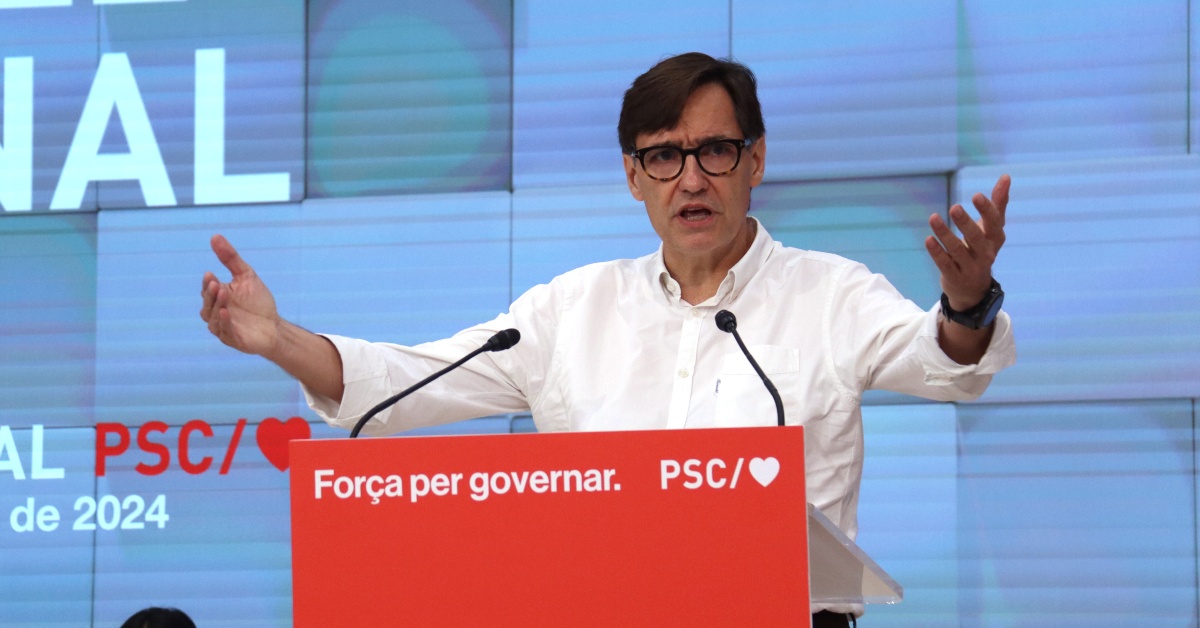 El primer secretari del PSC, Salvador Illa intervé davant del Congrés Nacional del Partit del Socialistes de Catalunya (ACN)