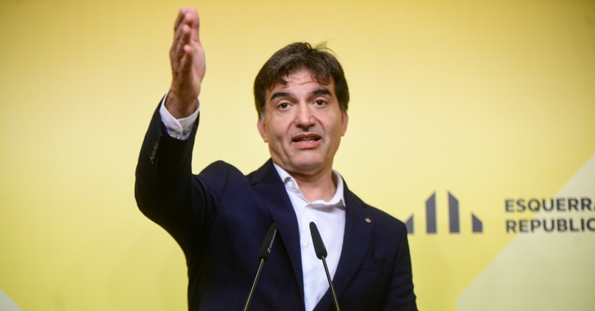 L'exviceconseller Sergi Sabrià, en roda de premsa (Marc Puig, ERC)