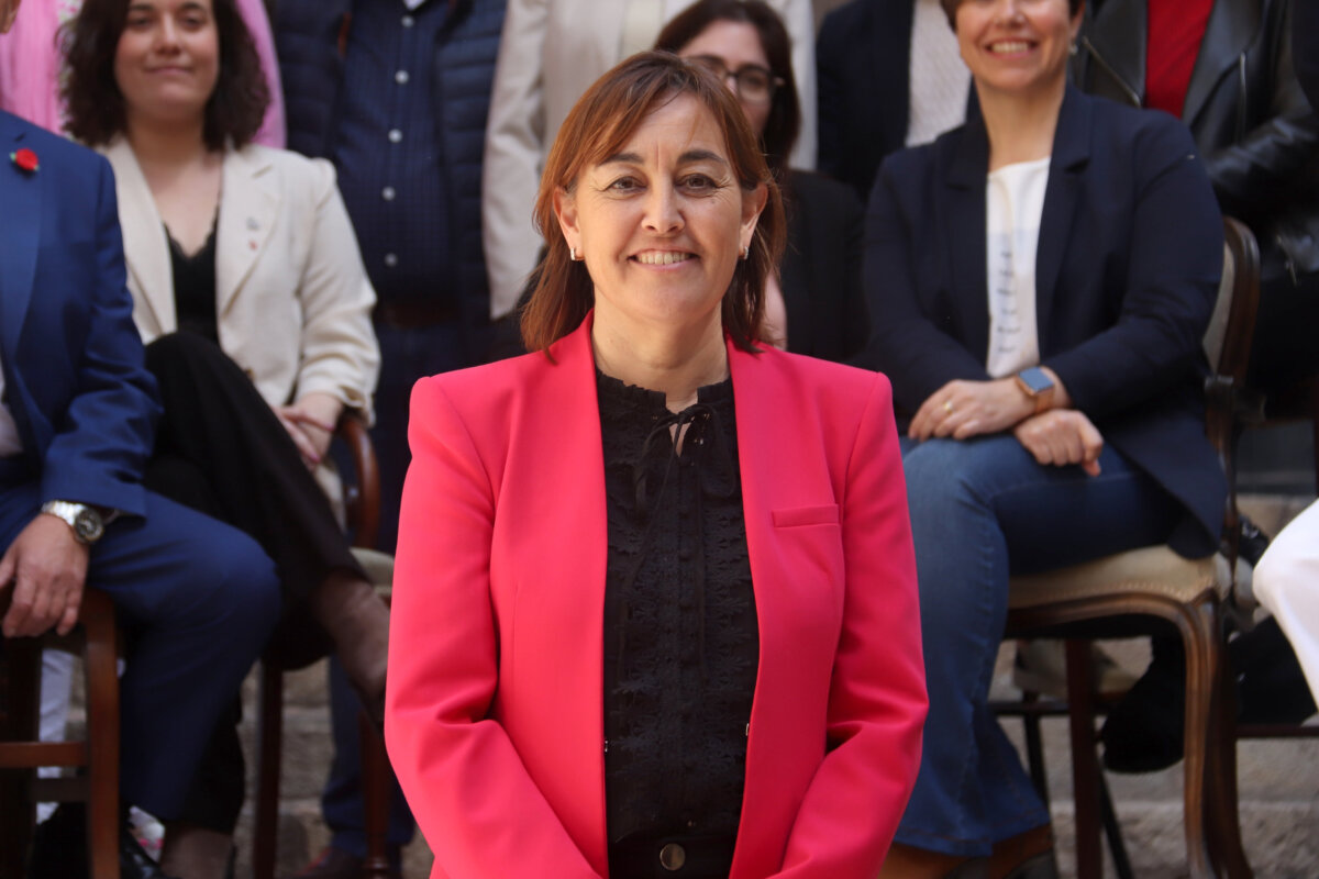 La candidata del PSC en la provincia de Girona, Sílvia Paneque, en la presentación de la lista del partido (Aleix Freixas, ACN)