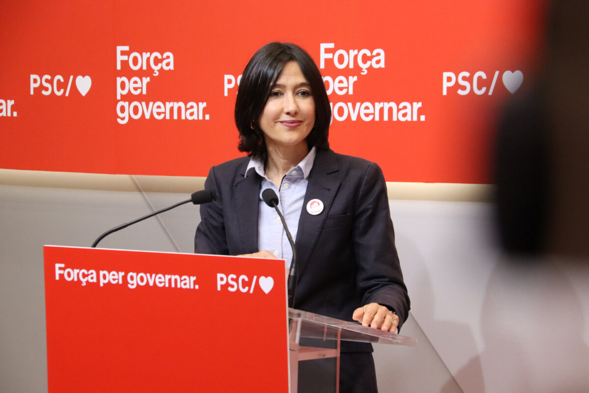 Núria Parlon en rueda de prensa tras la Comisión Ejecutiva (Mariona Puig i Maria Pratdesaba, ACN)