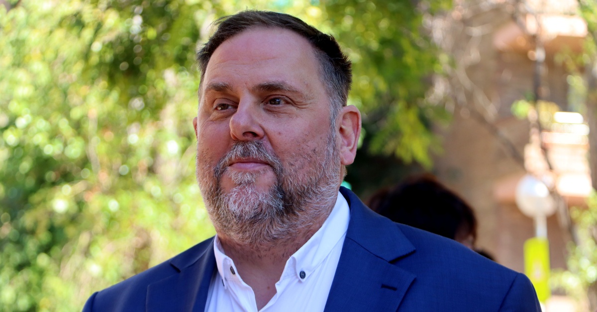 El candidat a tornar a presidir ERC, Oriol Junqueras, presentant la proposta d'equip de la nova permanent de la seva candidatura al congrés del partit (Eli Don, ACN)