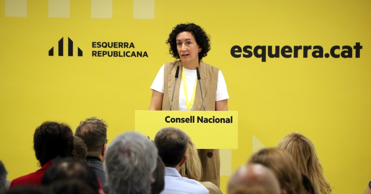 La secretària general d'ERC, Marta Rovira, intervé al Consell Nacional d'Esquerra (Jordi Bataller, ACN)