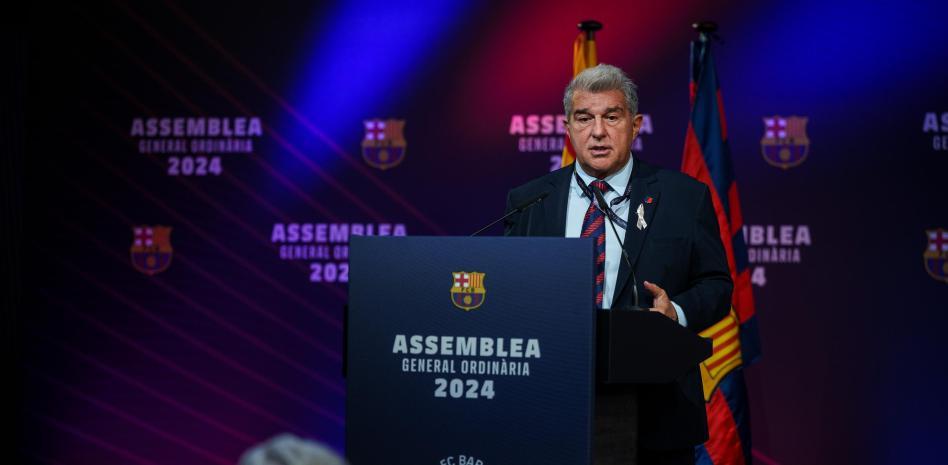 Joan Laporta a l'Assemblea de Compromissaris del Barça
