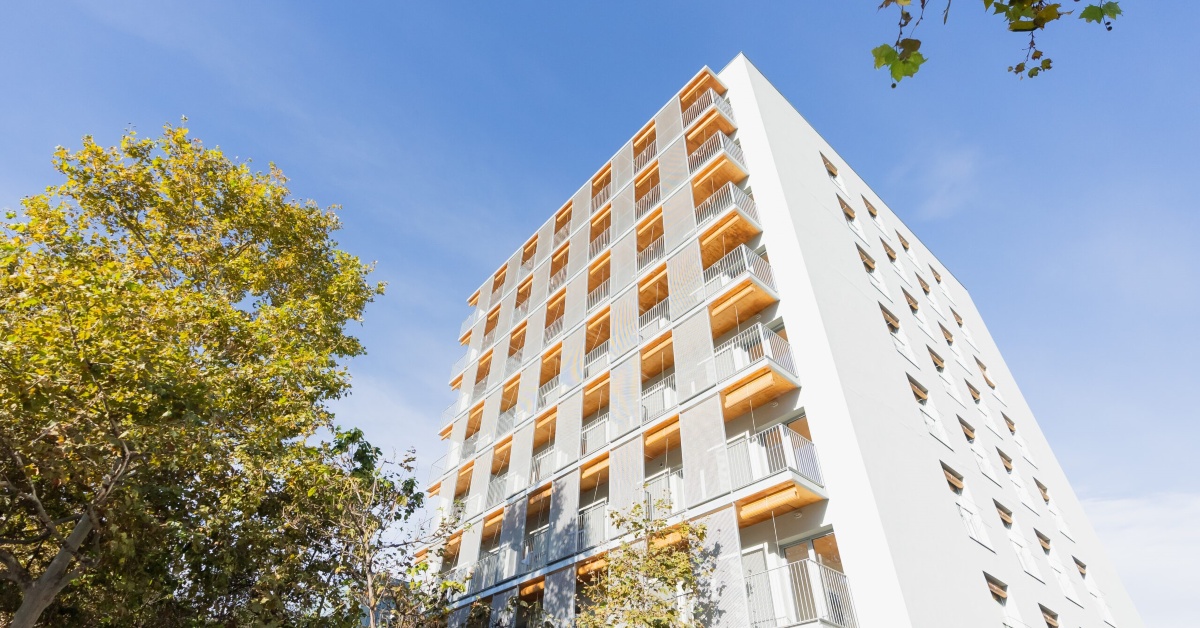 La promoció d'habitatge assequible al carrer Pallars, al districte de Barcelona de Sant Martí (Ajuntament de Barcelona)