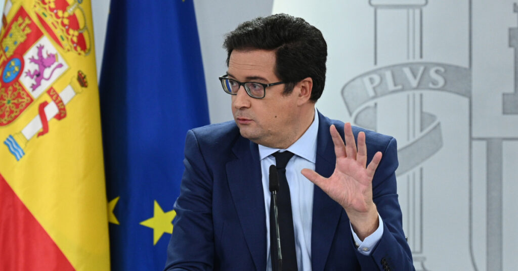 El ministre de Transformació Digital, Óscar López, a la roda de premsa posterior al Consell de Ministres (La Moncloa)