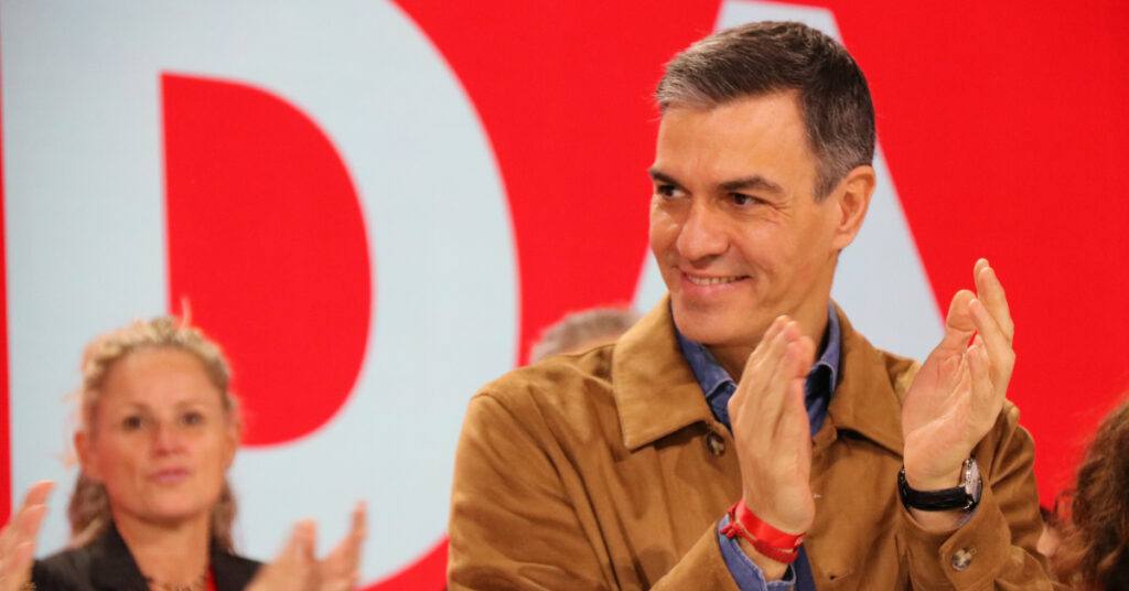 El presidente del Gobierno de España, Pedro Sánchez, este sábado en el congreso del PSOE en Sevilla (Miquel Vera, ACN)