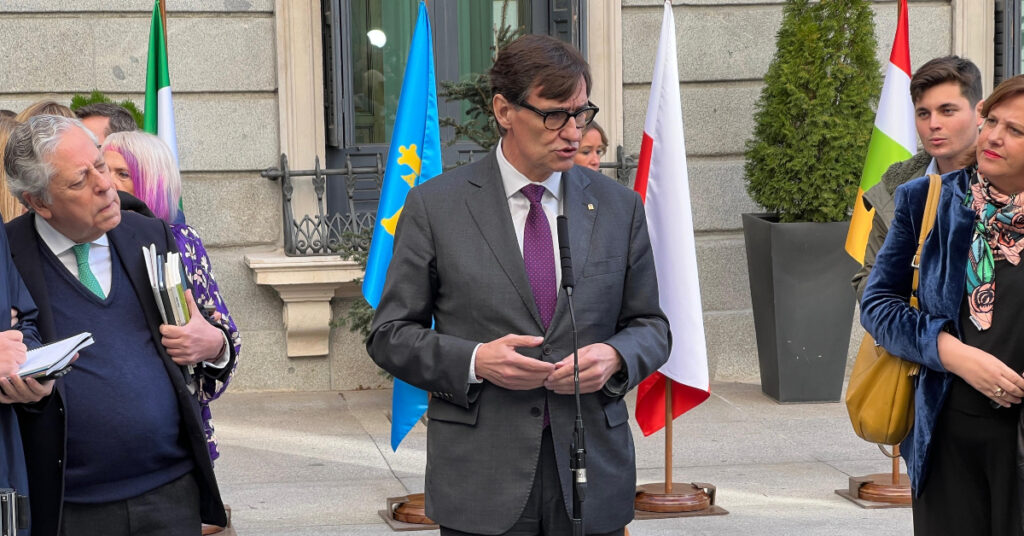 El presidente de la Generalitat, Salvador Illa, en los actos del 46º aniversario de la Constitución en el Congreso (Miquel Vera, ACN)