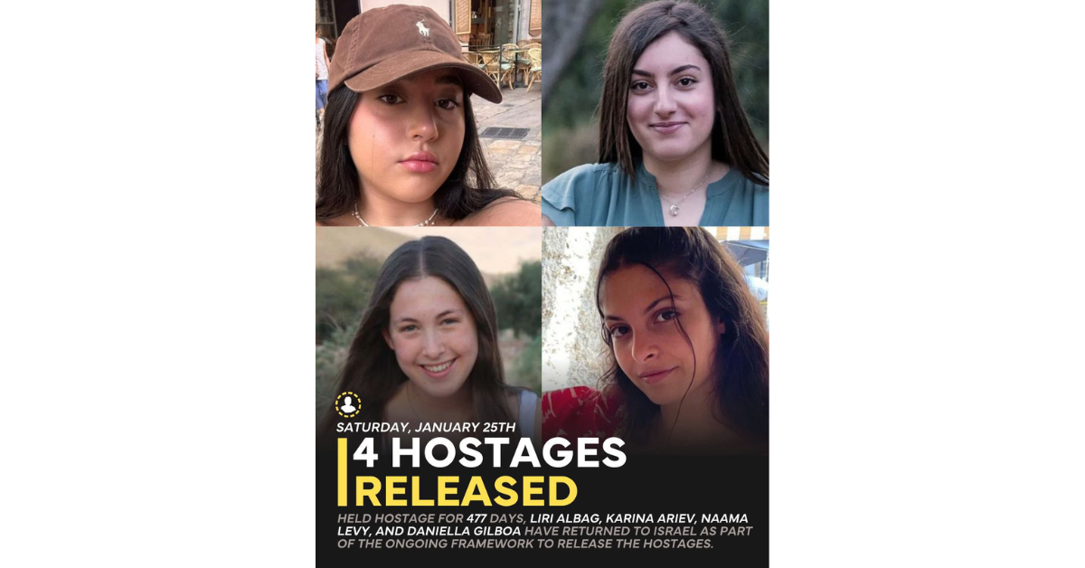 Les quatre ostatges alliberades (Exèrcit d'Israel)