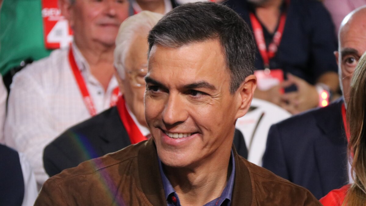El president del Govern d'Espanya, Pedro Sánchez, aquest diumenge a la clausura del Congrés del PSOE a Sevilla (Miquel Vera, ACN)