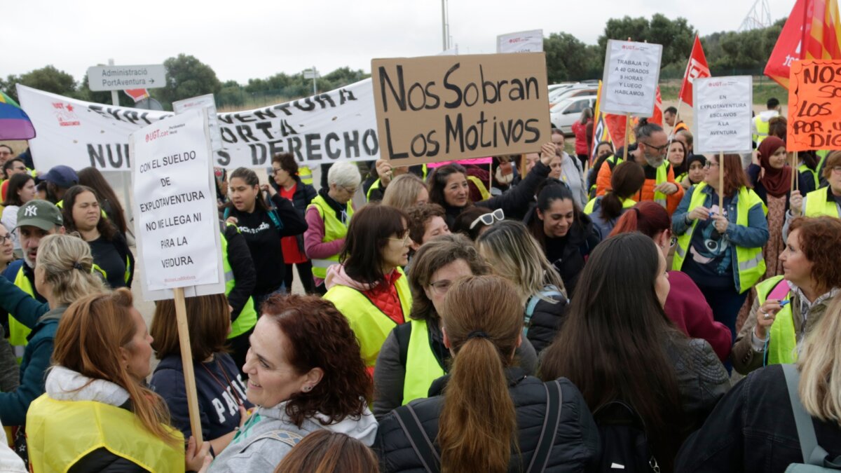 La protesta de los trabajadores de PortAventura (Ariadna Escoda, ACN)
