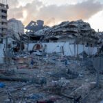 Efectos de la destrucción tras un bombardeo en Gaza (OMS)