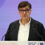 El presidente de la Generalitat de Catalunya, Salvador Illa, durante un acto en la sede del PSC (Bernat Vilaró, ACN)