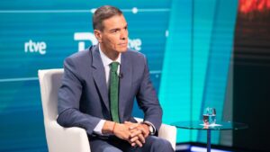 El president del Gobierno de España, Pedro Sánchez, en una entrevista en TVE (RTVE)